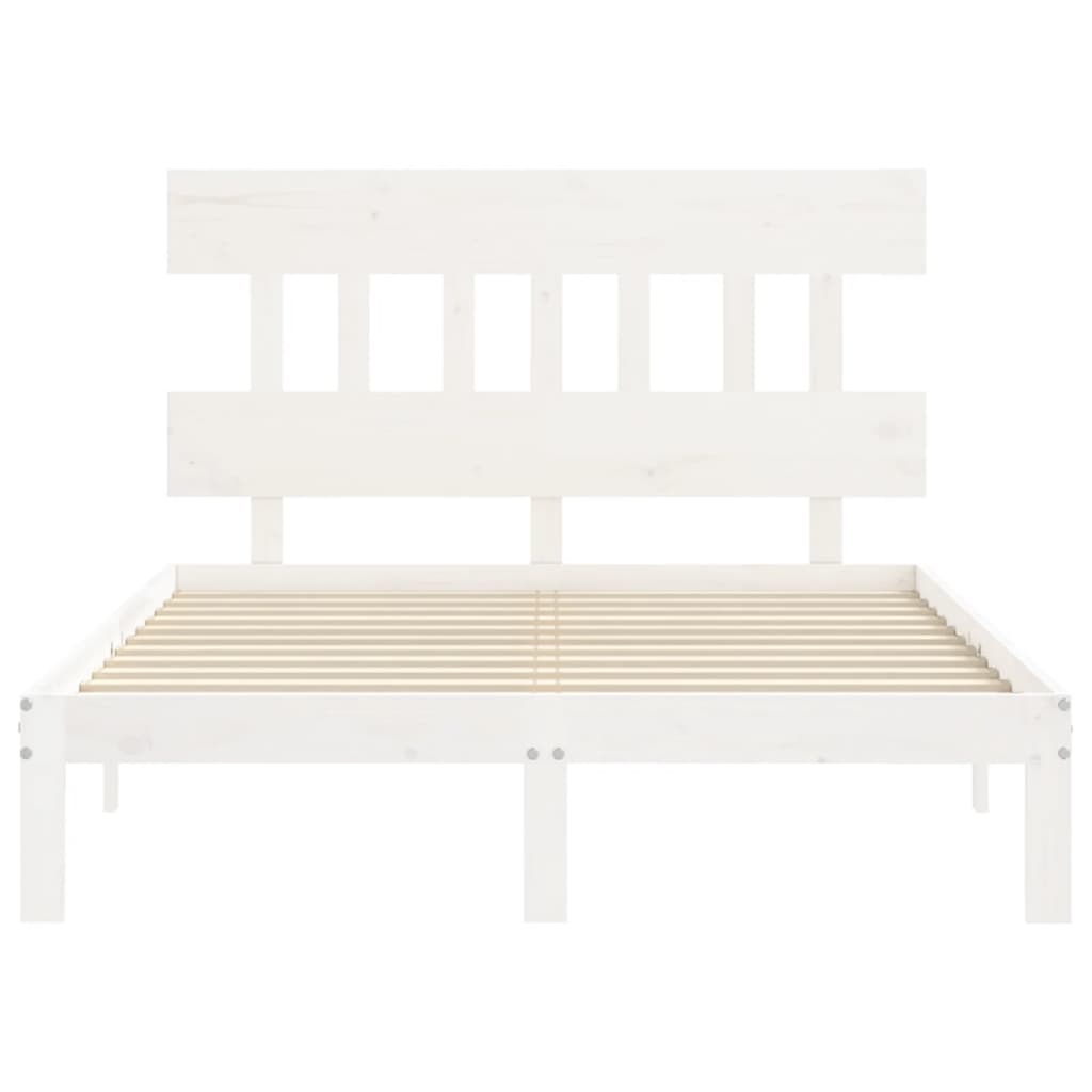 Bed Frame without Mattress White 120x200 cm Solid Wood Pine