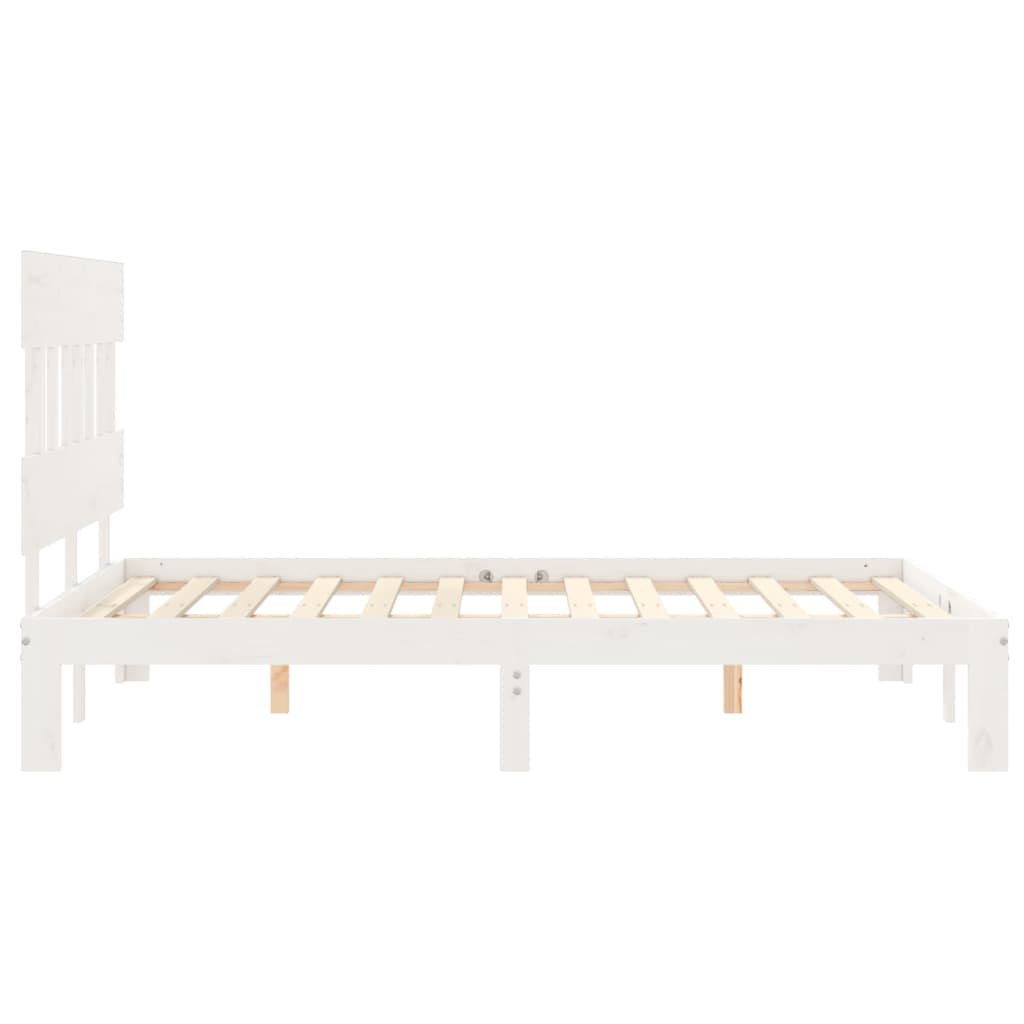 Bed Frame without Mattress White 120x200 cm Solid Wood Pine