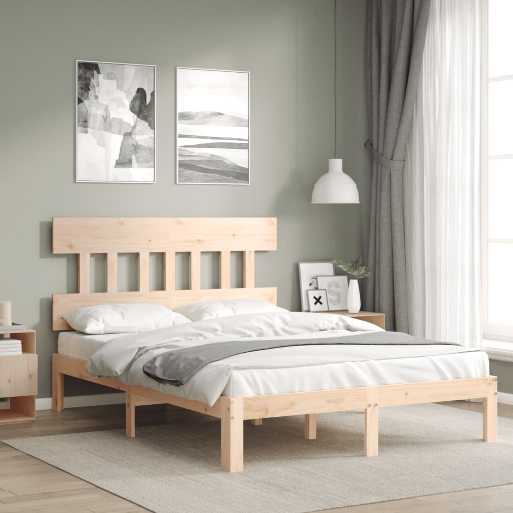 Bed Frame without Mattress 140x200 cm Solid Wood Pine