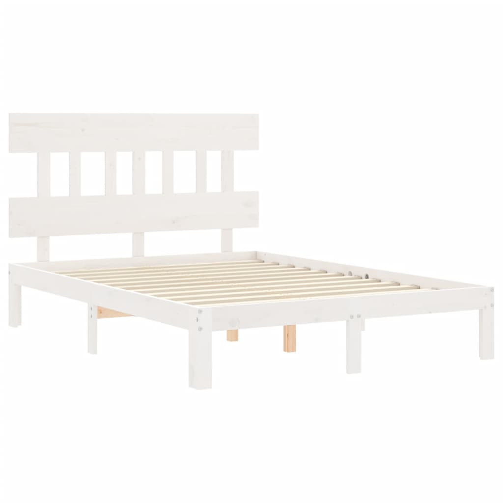 Bed Frame without Mattress White 140x200 cm Solid Wood Pine