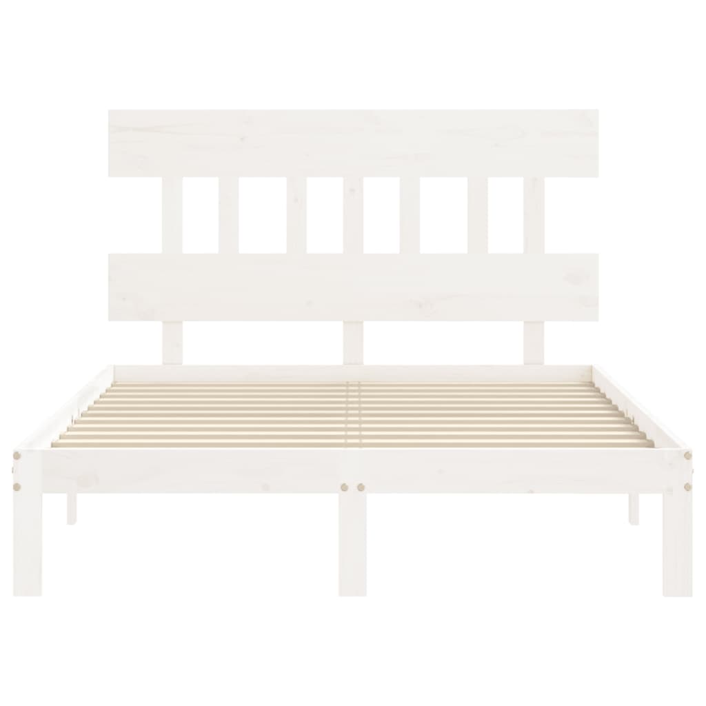 Bed Frame without Mattress White 140x200 cm Solid Wood Pine