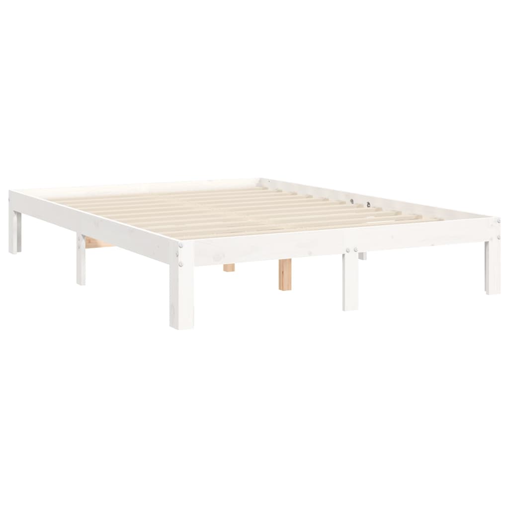 Bed Frame without Mattress White 140x200 cm Solid Wood Pine