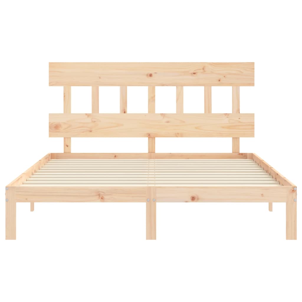 Bed Frame without Mattress King Size Solid Wood Pine