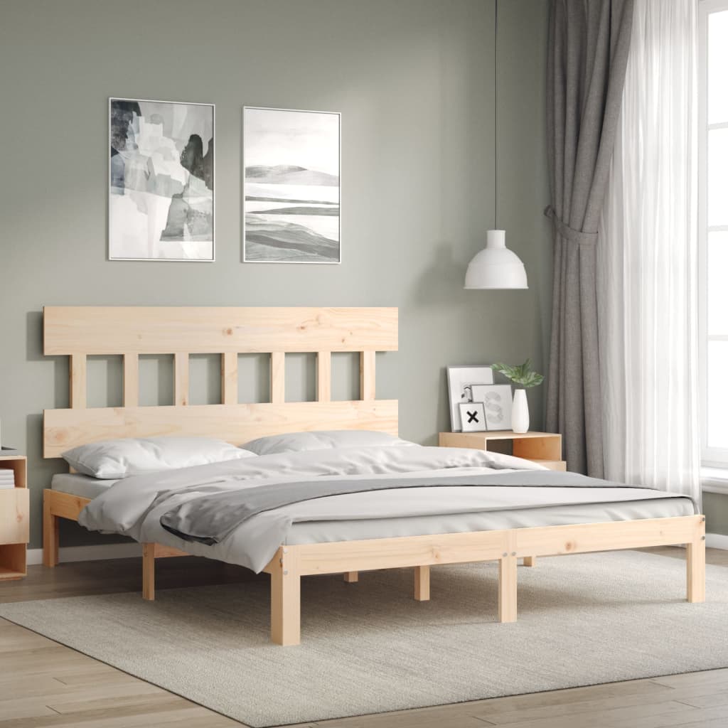 Bed Frame without Mattress 160x200 cm Solid Wood Pine
