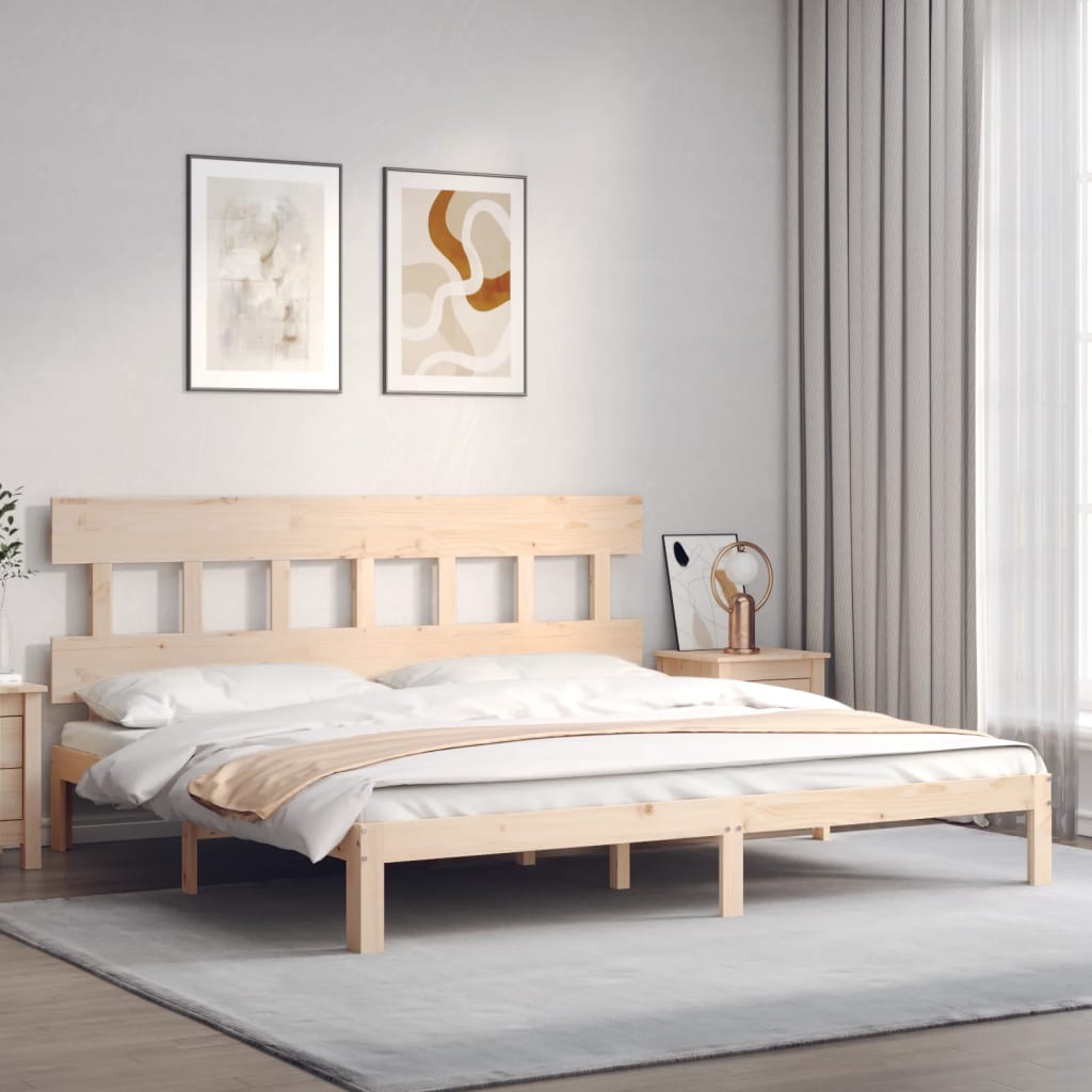 Bed Frame without Mattress Super King Size Solid Wood Pine