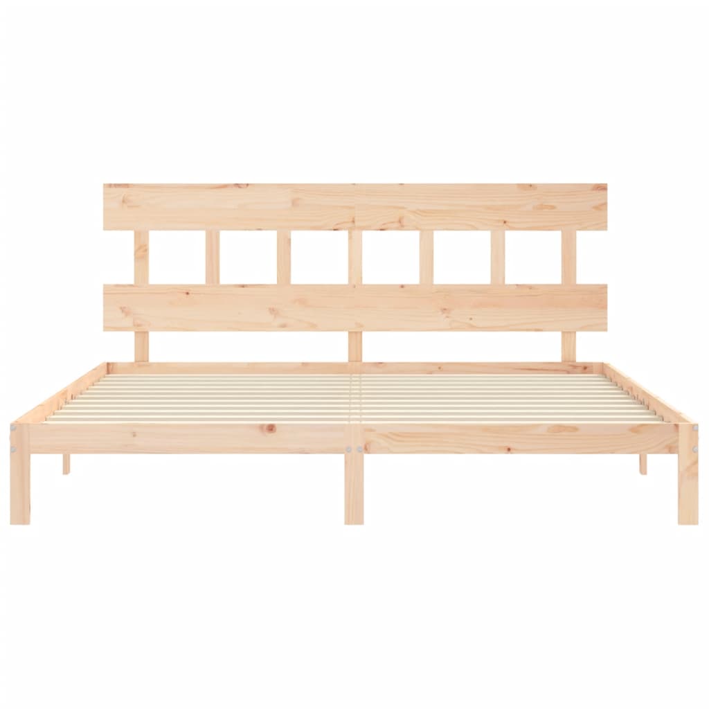 Bed Frame without Mattress Super King Size Solid Wood Pine