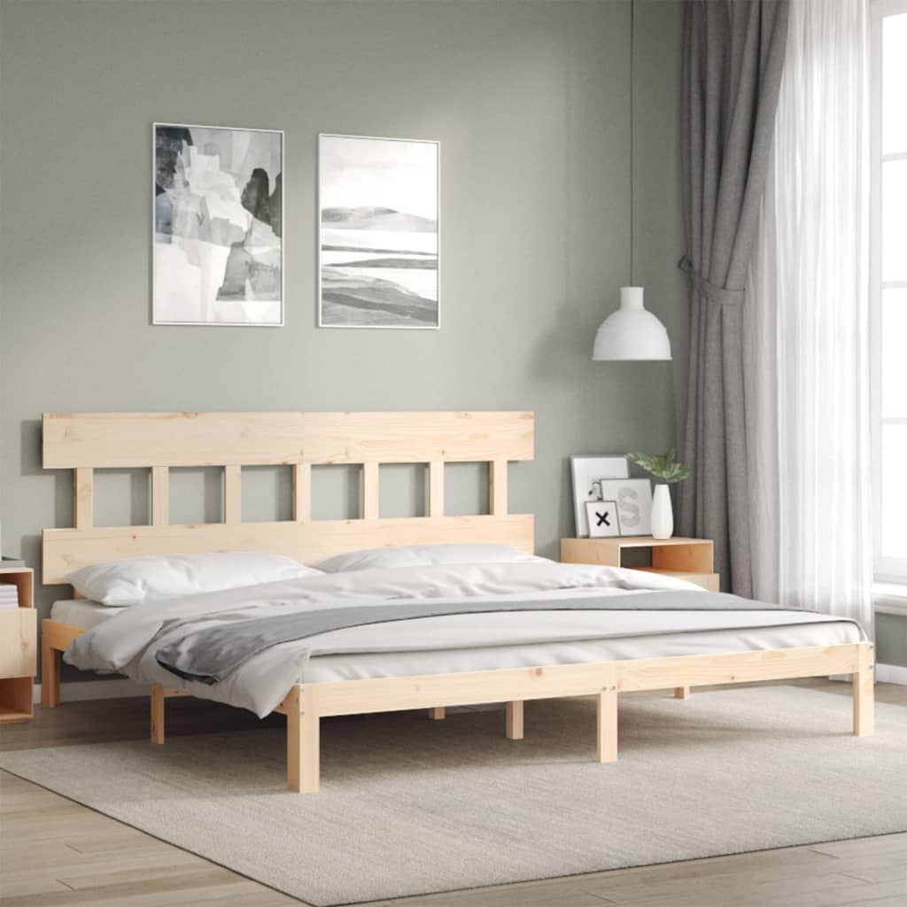 Bed Frame without Mattress Super King Size Solid Wood Pine