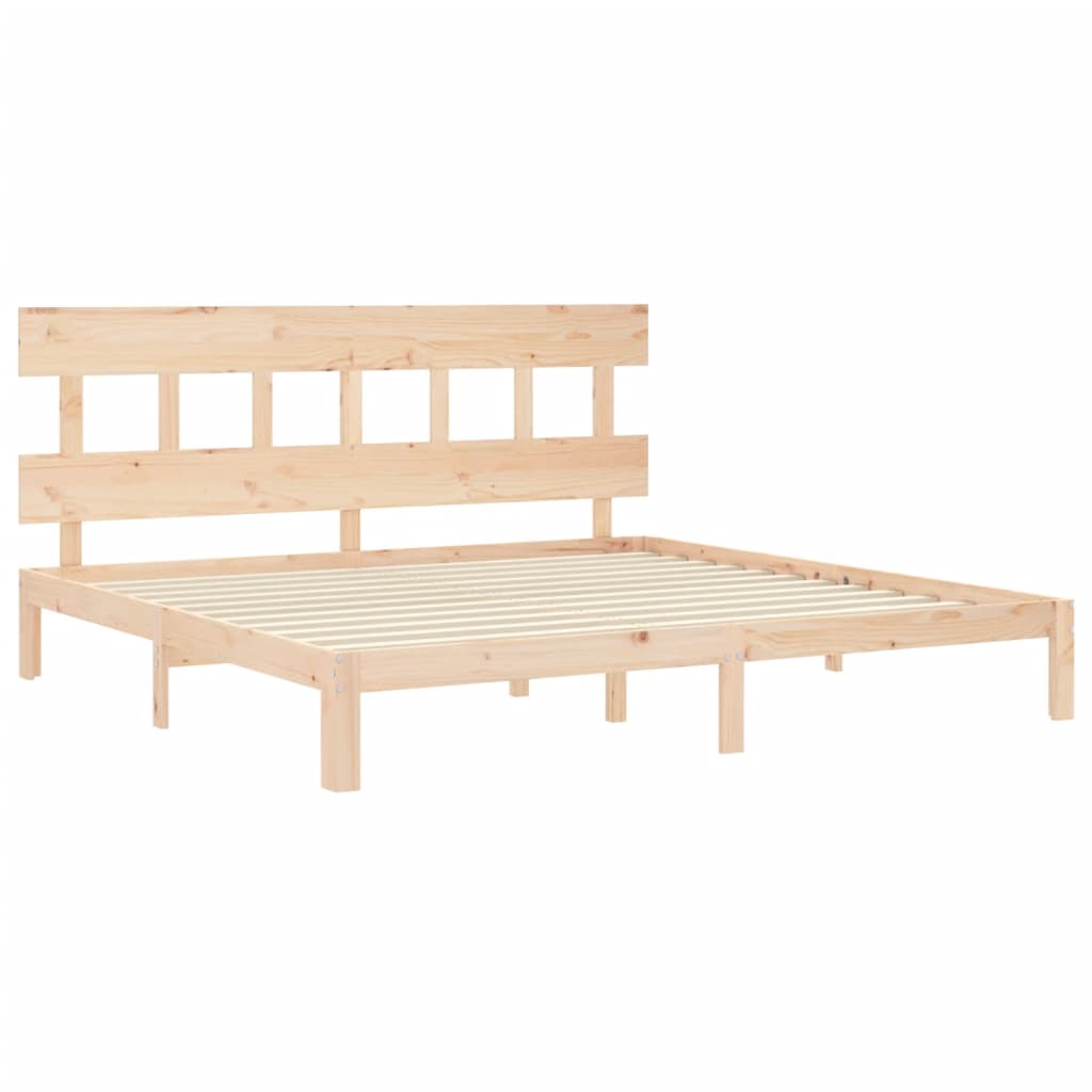 Bed Frame without Mattress 200x200 cm Solid Wood Pine