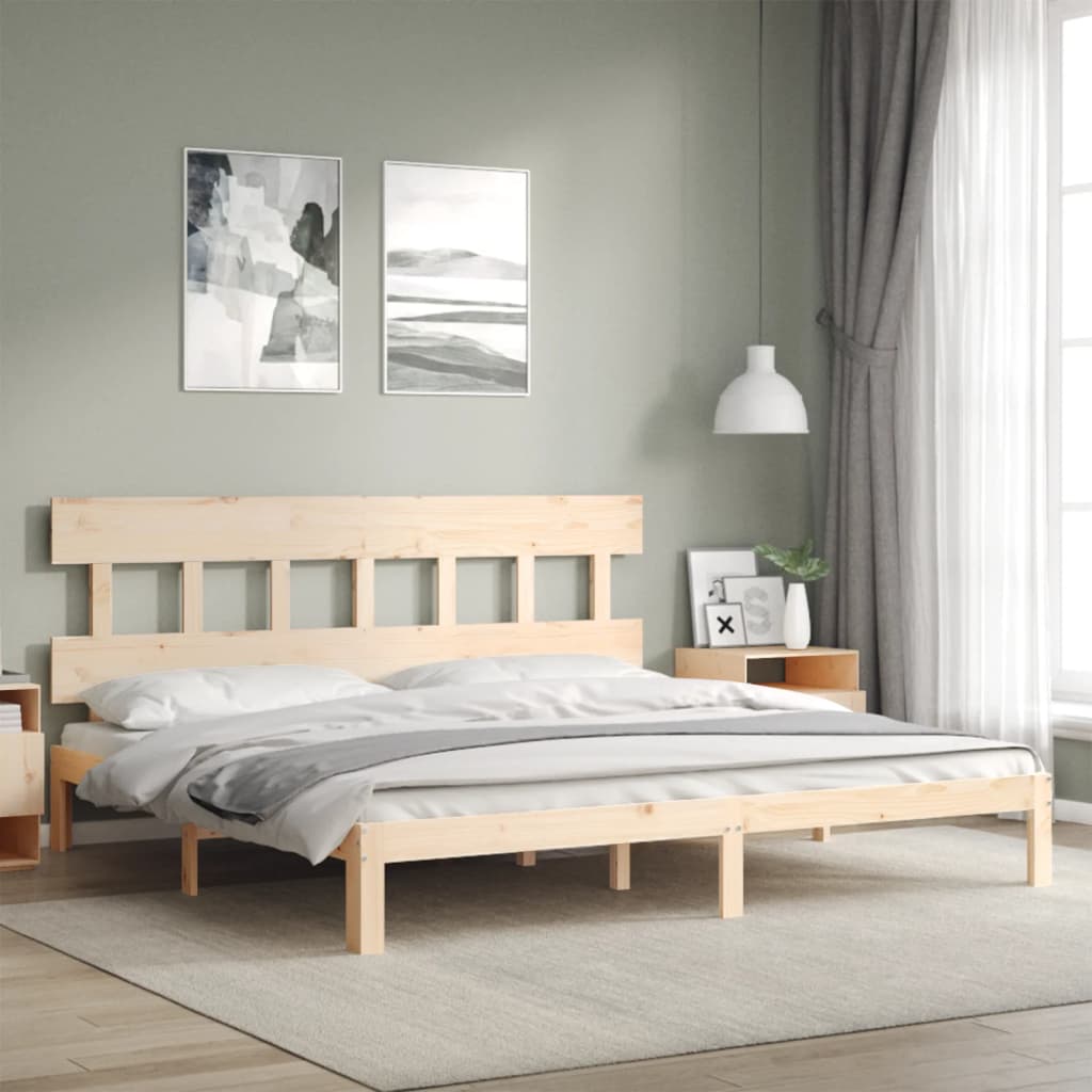 Bed Frame without Mattress 200x200 cm Solid Wood Pine