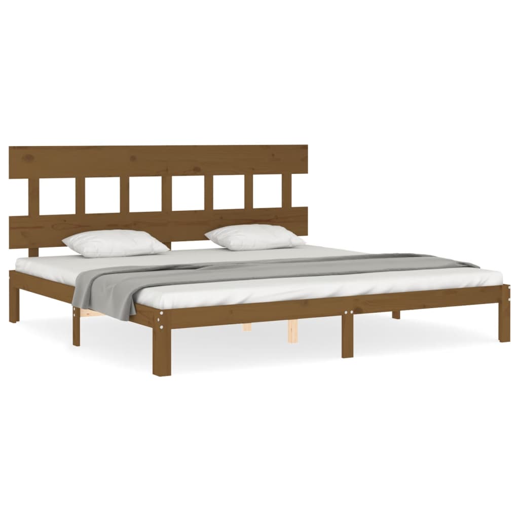 Bed Frame without Mattress Honey Brown 200x200 cm Solid Wood Pine