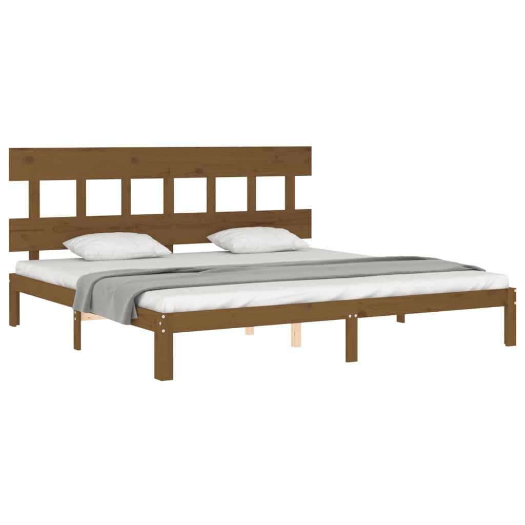 Bed Frame without Mattress Honey Brown 200x200 cm Solid Wood Pine