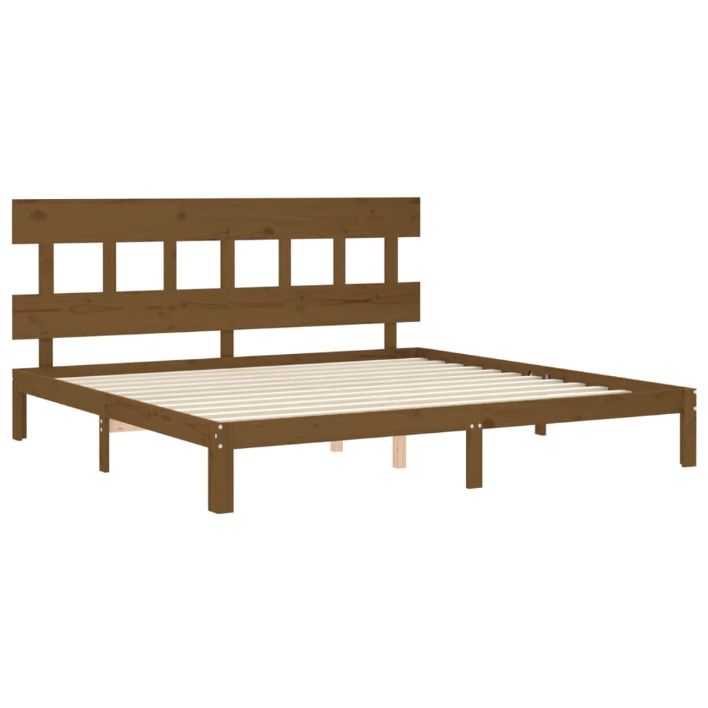 Bed Frame without Mattress Honey Brown 200x200 cm Solid Wood Pine