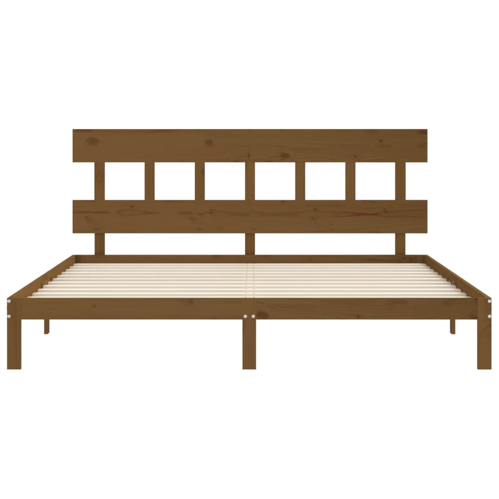 Bed Frame without Mattress Honey Brown 200x200 cm Solid Wood Pine