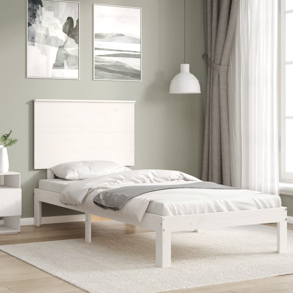 Bed Frame without Mattress White 90x200 cm Solid Wood Pine