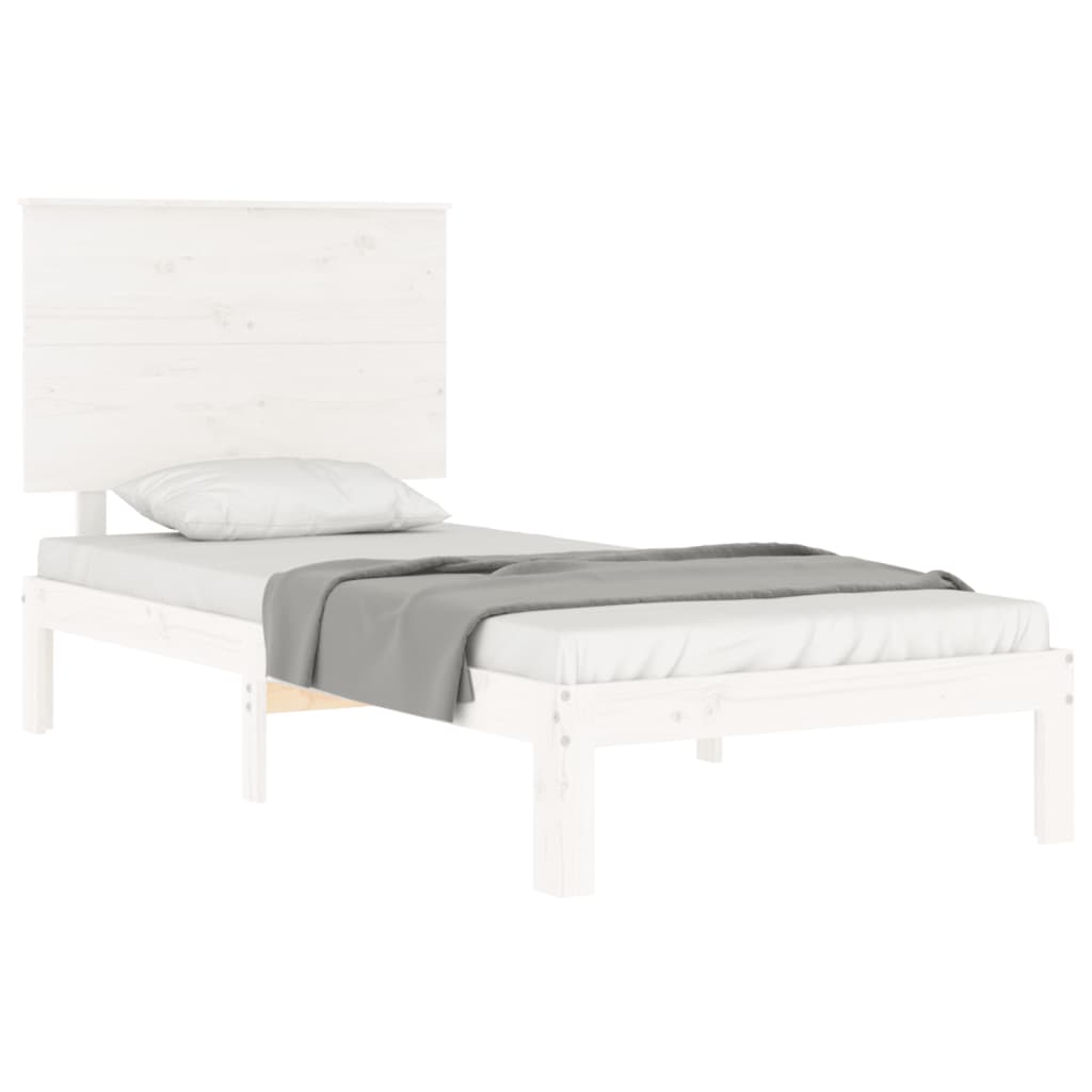 Bed Frame without Mattress White 90x200 cm Solid Wood Pine