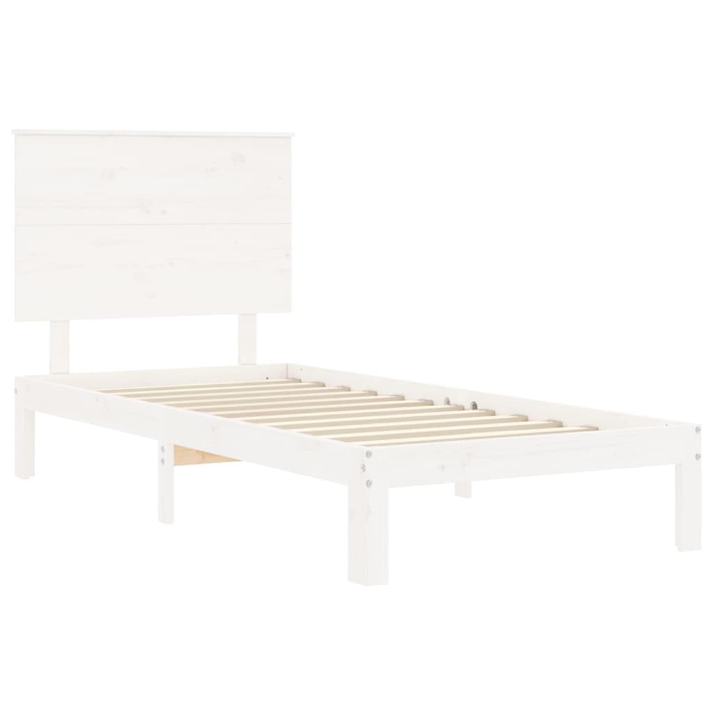 Bed Frame without Mattress White 90x200 cm Solid Wood Pine