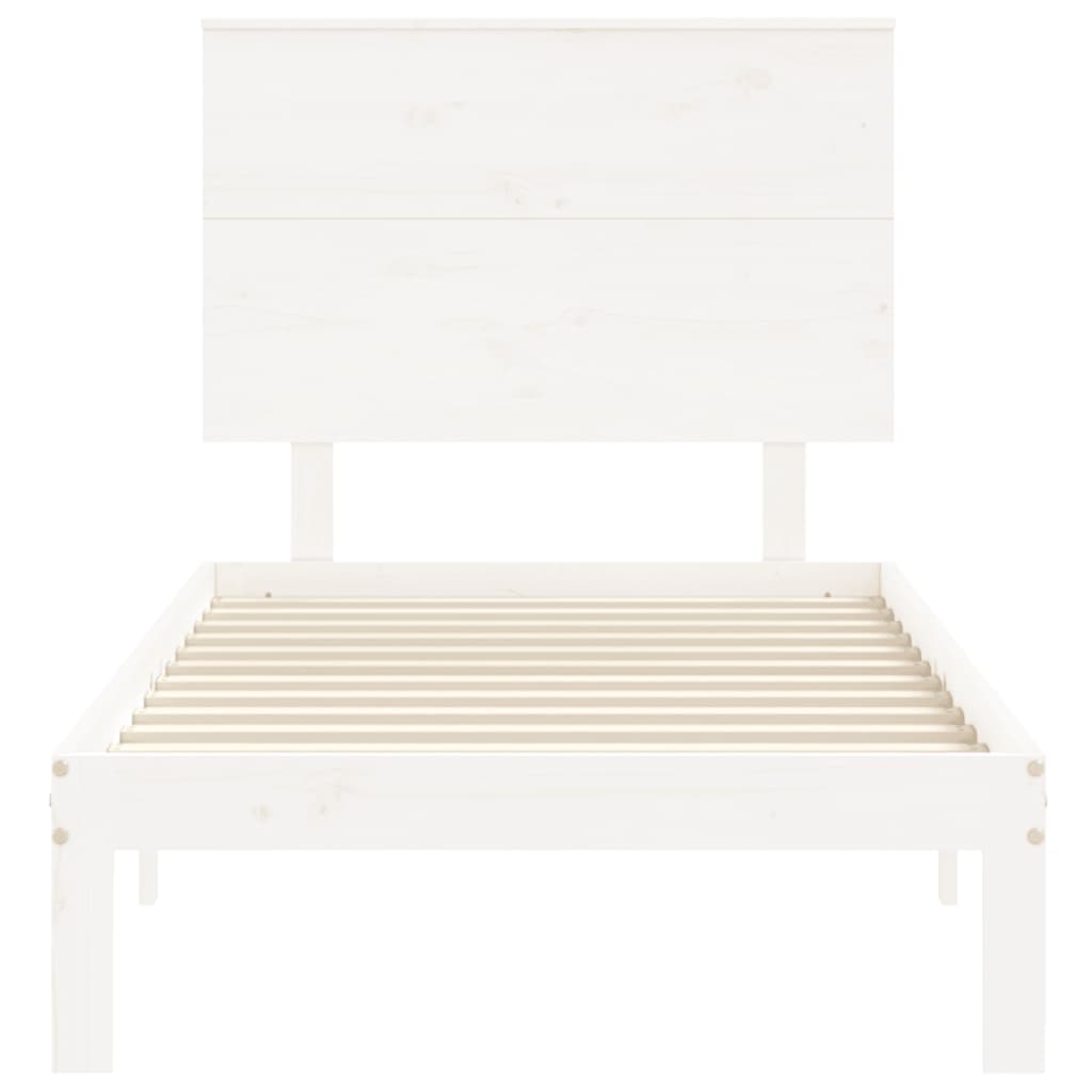 Bed Frame without Mattress White 90x200 cm Solid Wood Pine