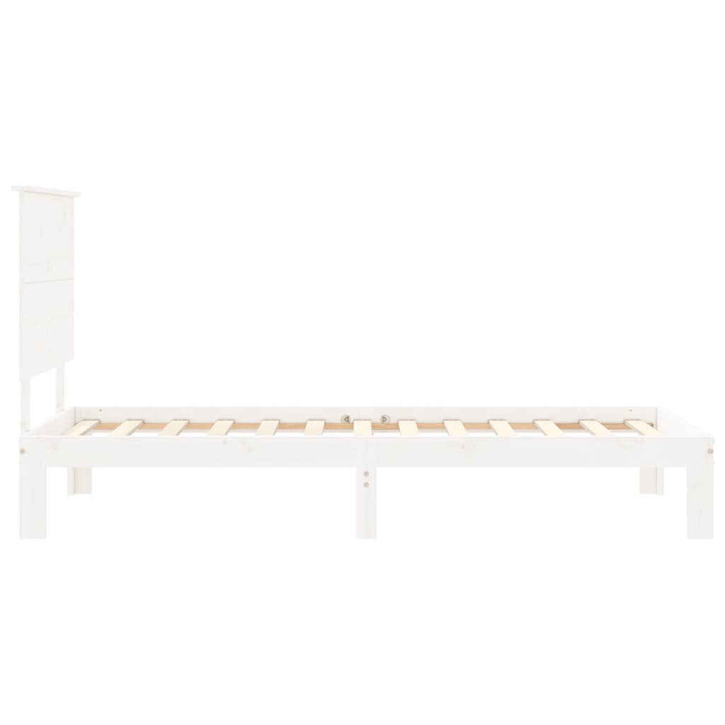 Bed Frame without Mattress White 90x200 cm Solid Wood Pine