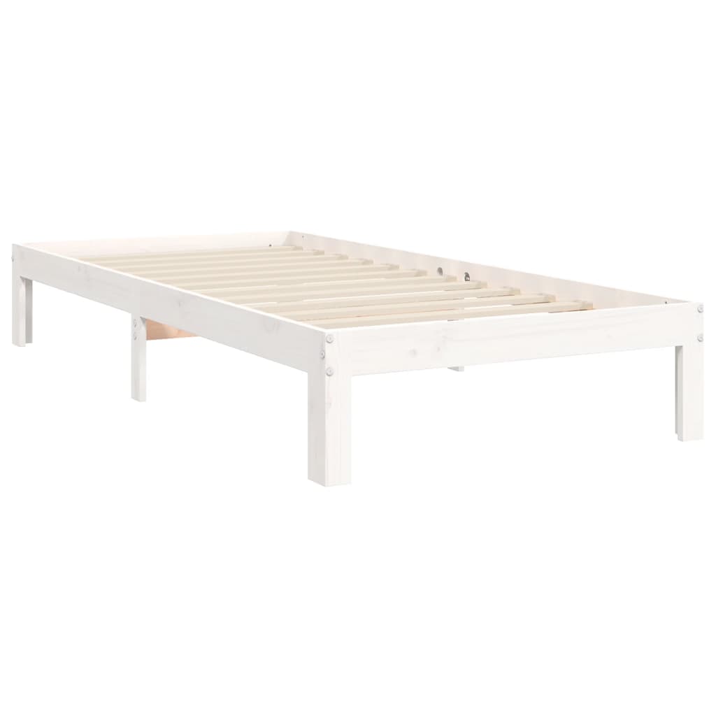 Bed Frame without Mattress White 90x200 cm Solid Wood Pine