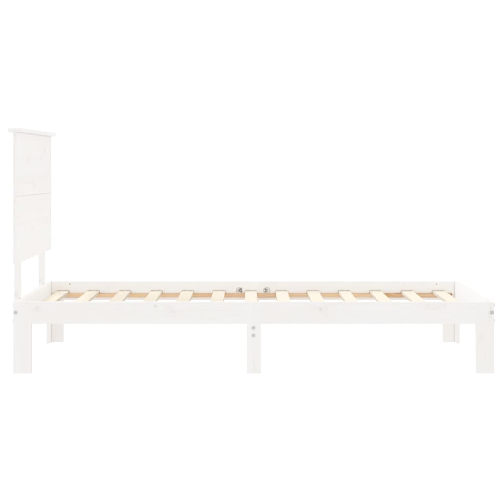 Bed Frame without Mattress White 100x200 cm Solid Wood Pine