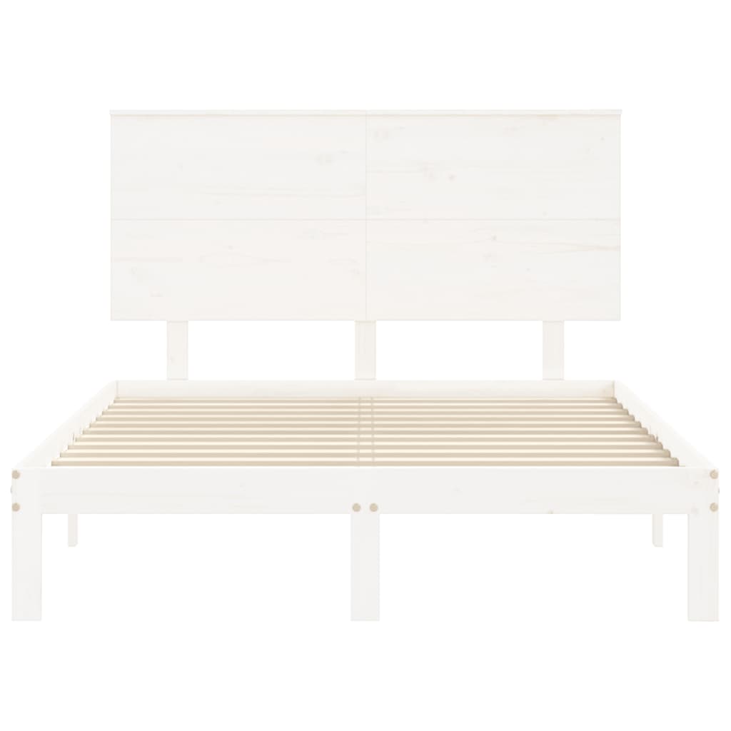 Bed Frame without Mattress White 120x200 cm Solid Wood Pine