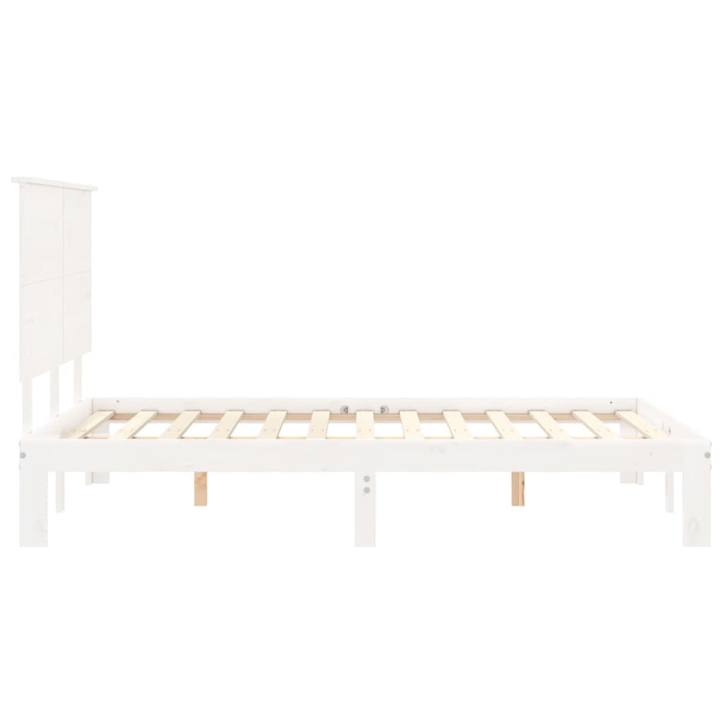 Bed Frame without Mattress White 140x200 cm Solid Wood Pine