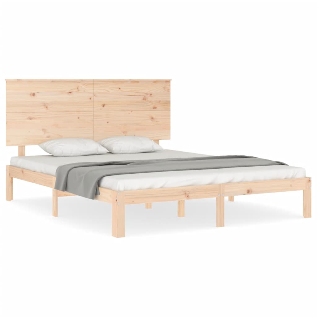 Bed Frame without Mattress King Size Solid Wood Pine