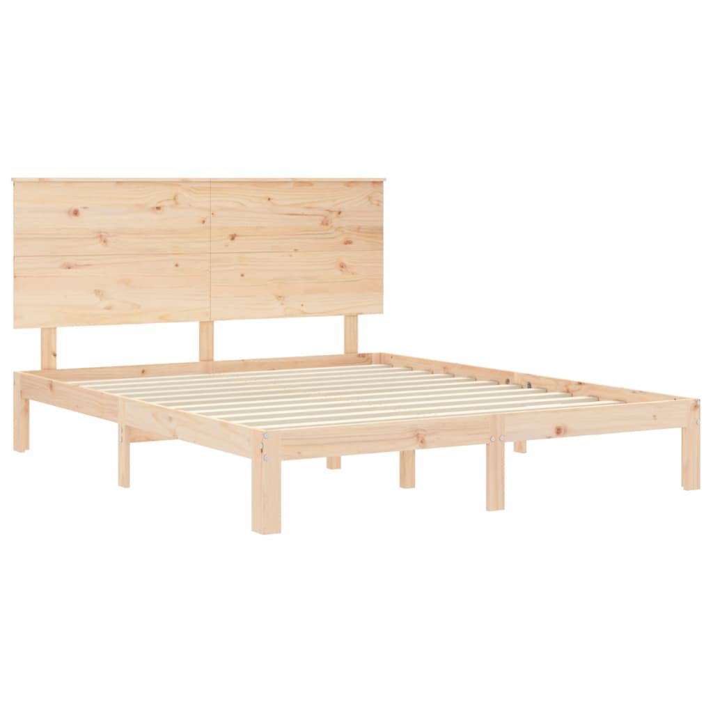 Bed Frame without Mattress King Size Solid Wood Pine