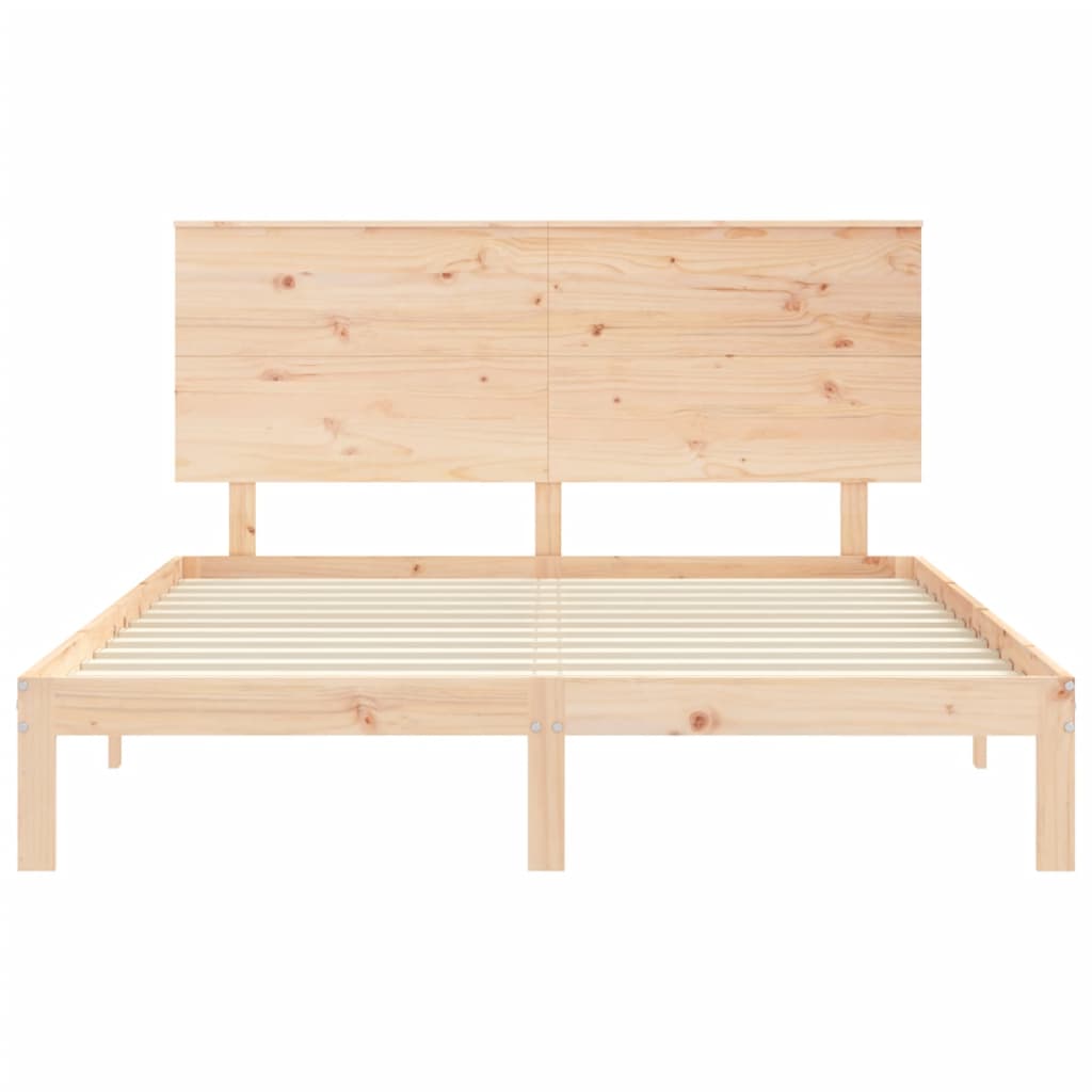 Bed Frame without Mattress King Size Solid Wood Pine