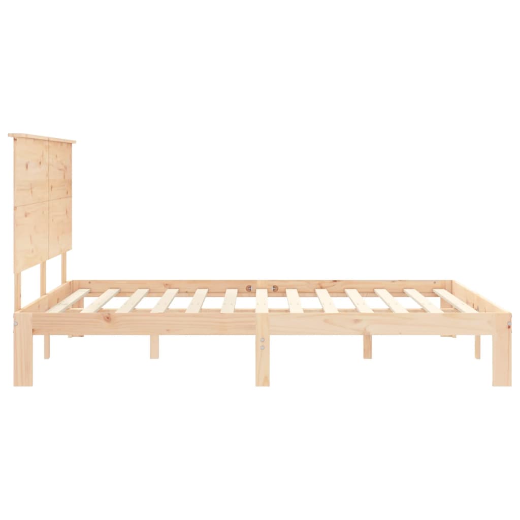 Bed Frame without Mattress King Size Solid Wood Pine