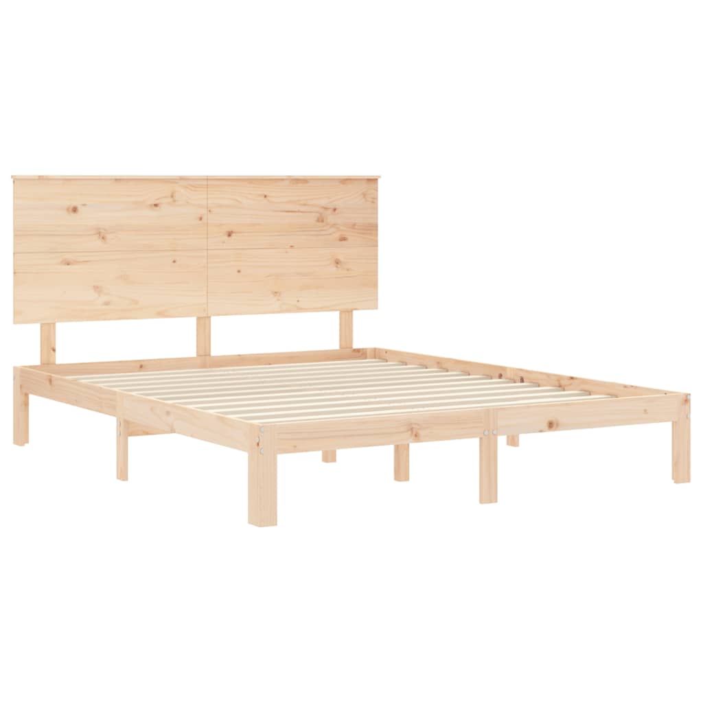 Bed Frame without Mattress 160x200 cm Solid Wood Pine
