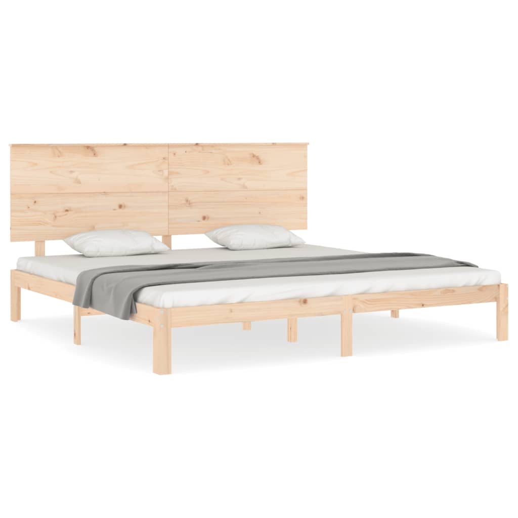 Bed Frame without Mattress Super King Size Solid Wood Pine