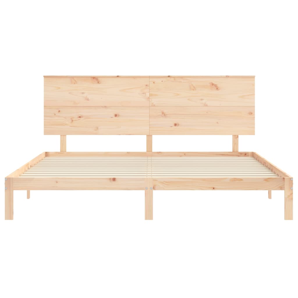 Bed Frame without Mattress Super King Size Solid Wood Pine