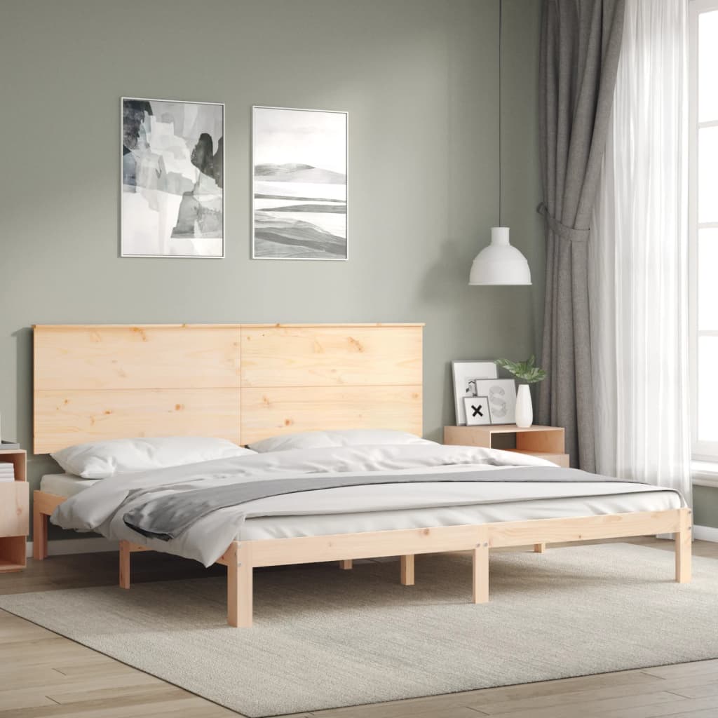 Bed Frame without Mattress 200x200 cm Solid Wood Pine