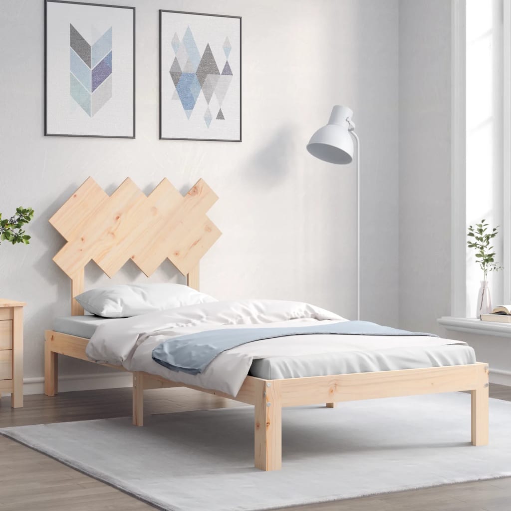 Bed Frame without Mattress Single Solid Wood Pine
