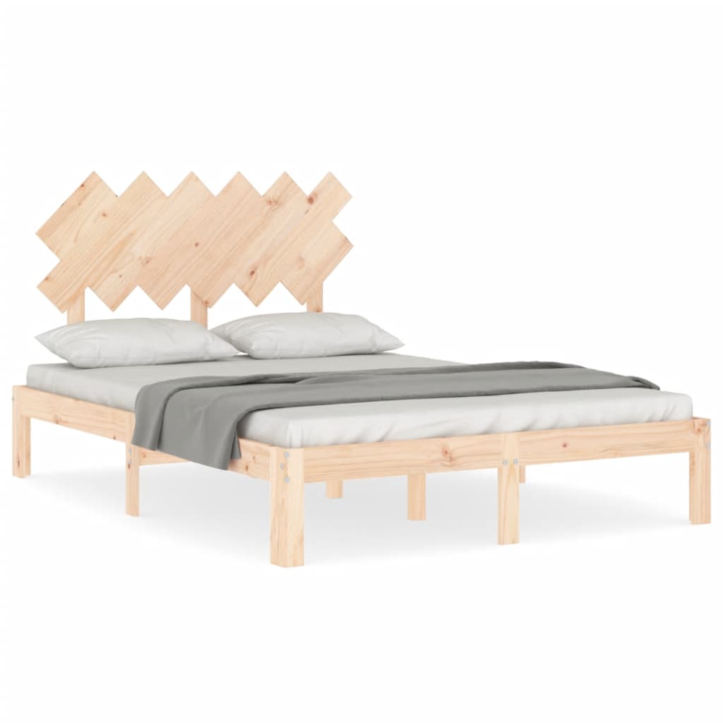 Bed Frame without Mattress Double Solid Wood Pine