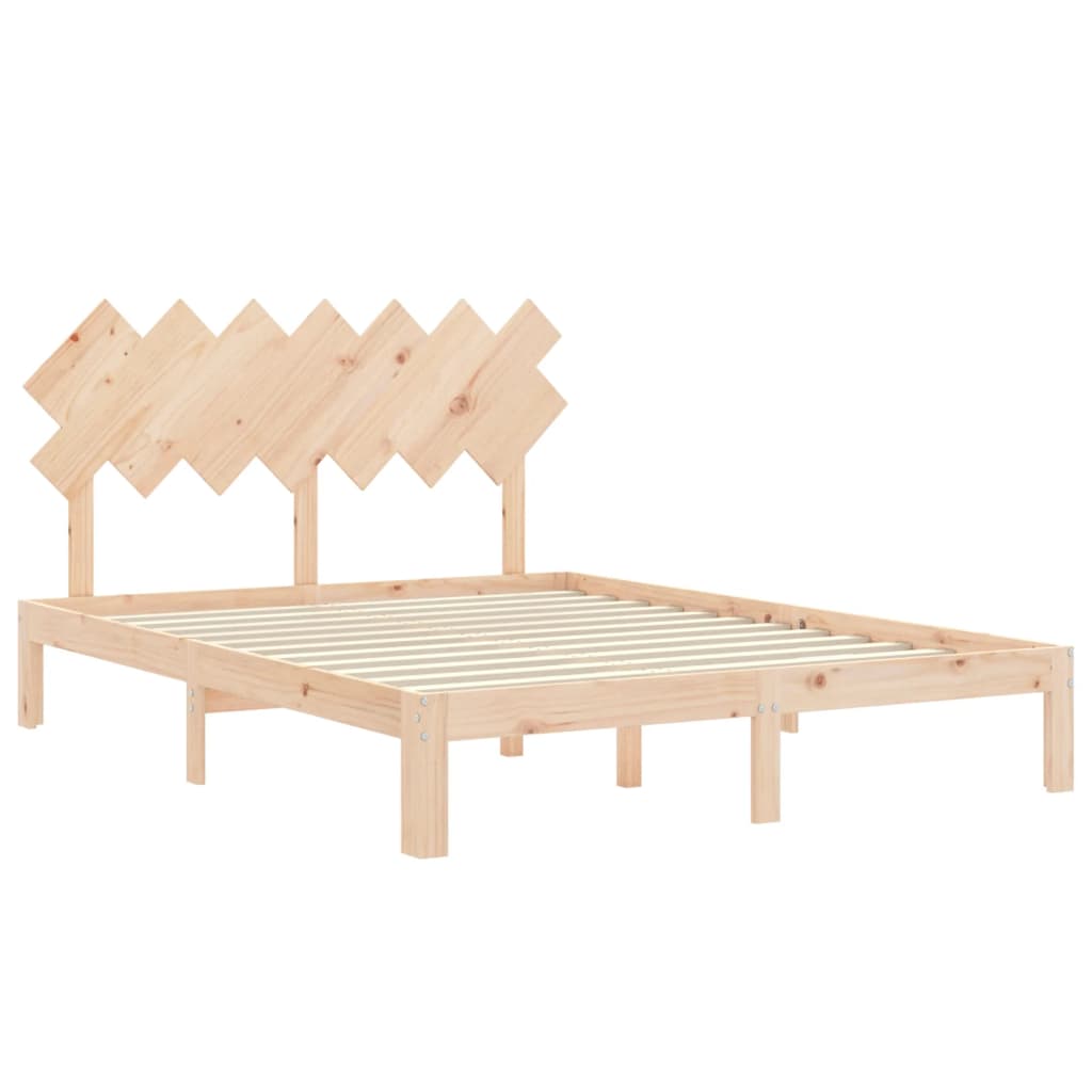 Bed Frame without Mattress 140x190 cm Solid Wood Pine