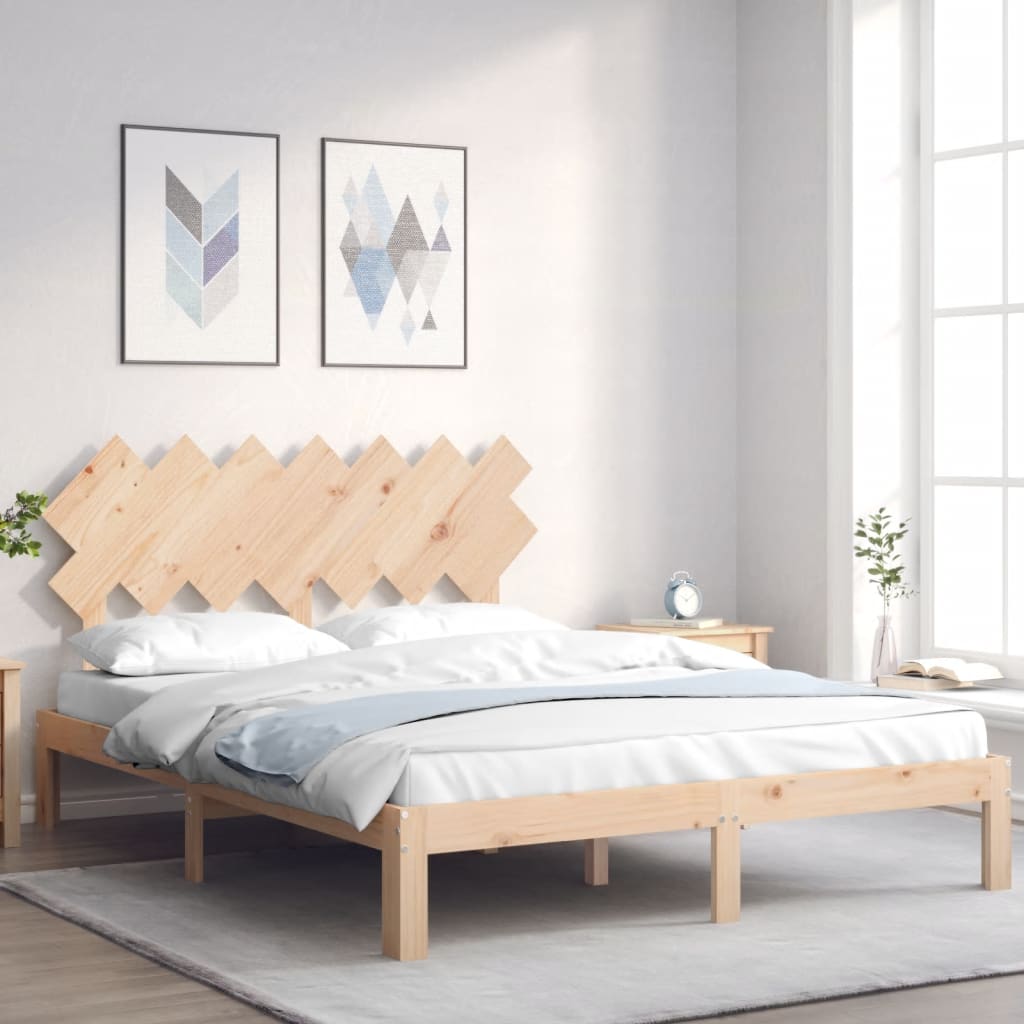 Bed Frame without Mattress 140x190 cm Solid Wood Pine