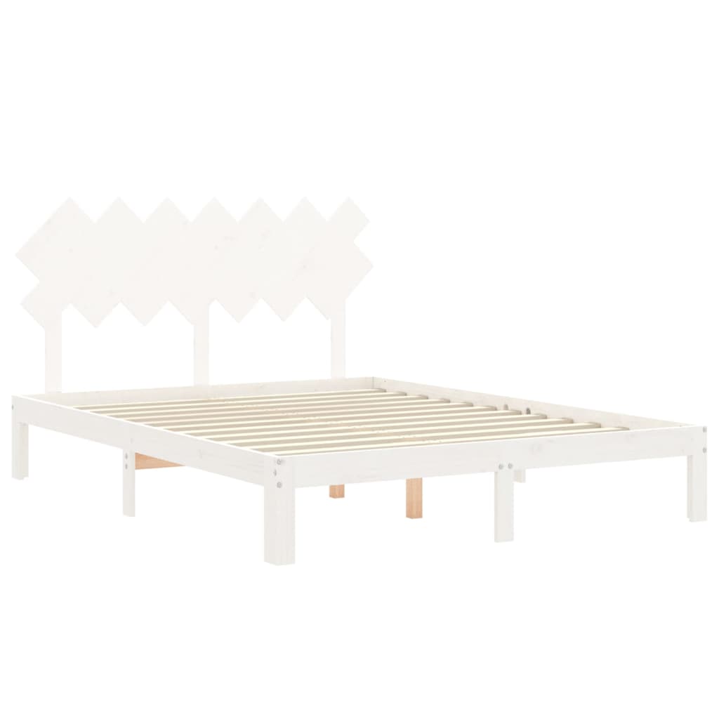 Bed Frame without Mattress White 140x190 cm Solid Wood Pine
