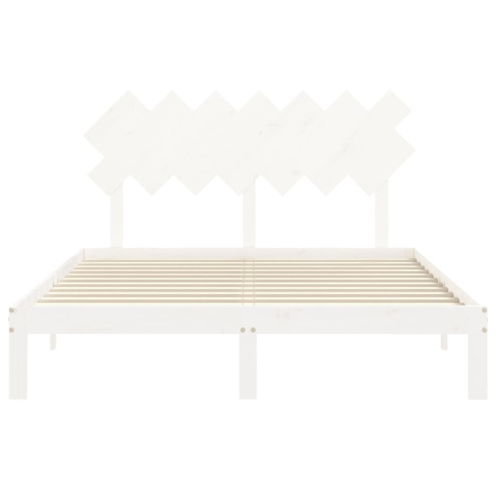 Bed Frame without Mattress White 140x190 cm Solid Wood Pine