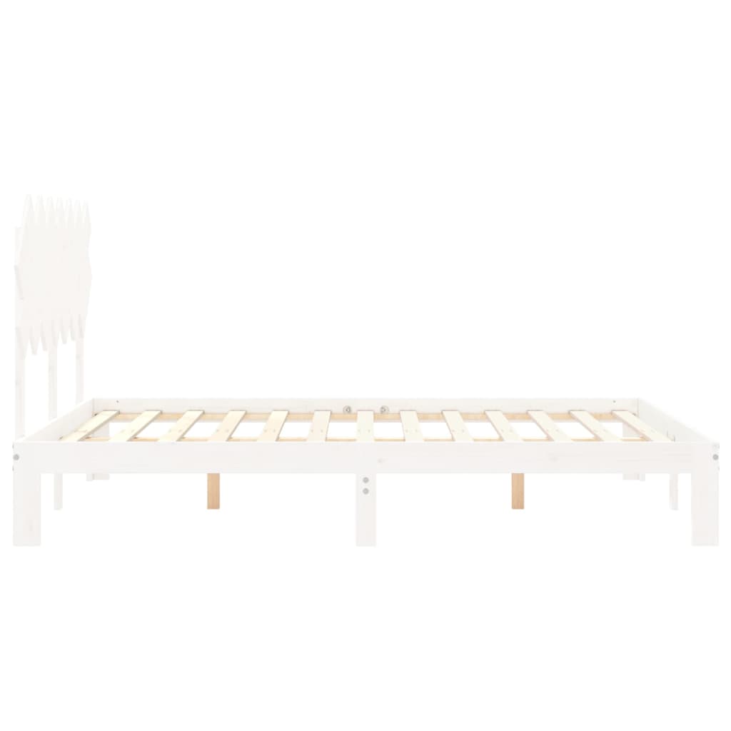 Bed Frame without Mattress White 140x190 cm Solid Wood Pine