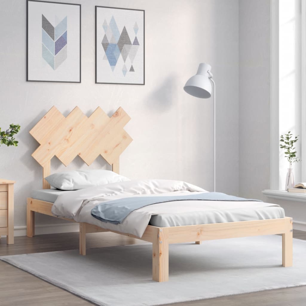 Bed Frame without Mattress 90x200 cm Solid Wood Pine