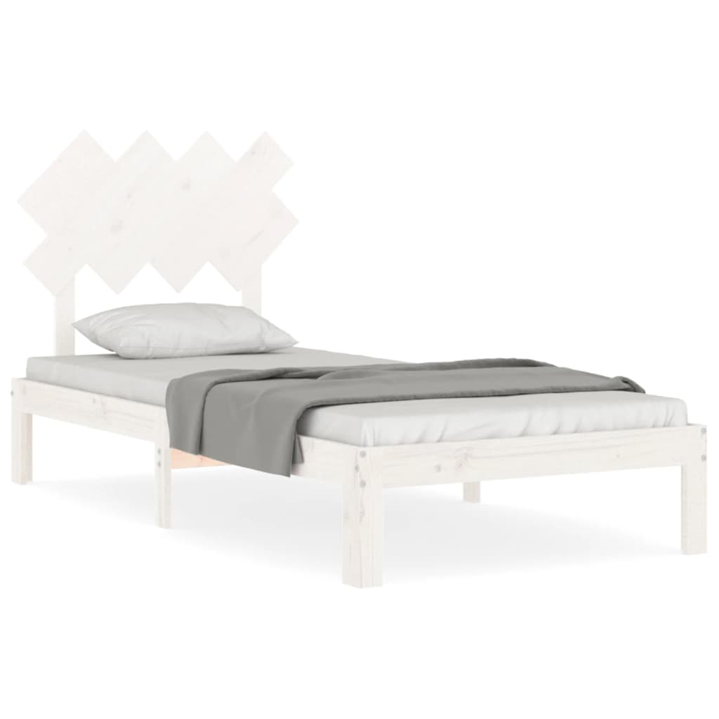 Bed Frame without Mattress White 90x200 cm Solid Wood Pine