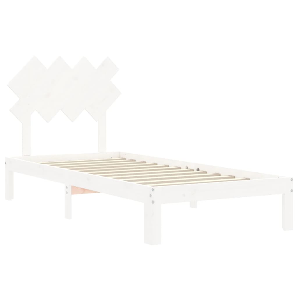 Bed Frame without Mattress White 90x200 cm Solid Wood Pine