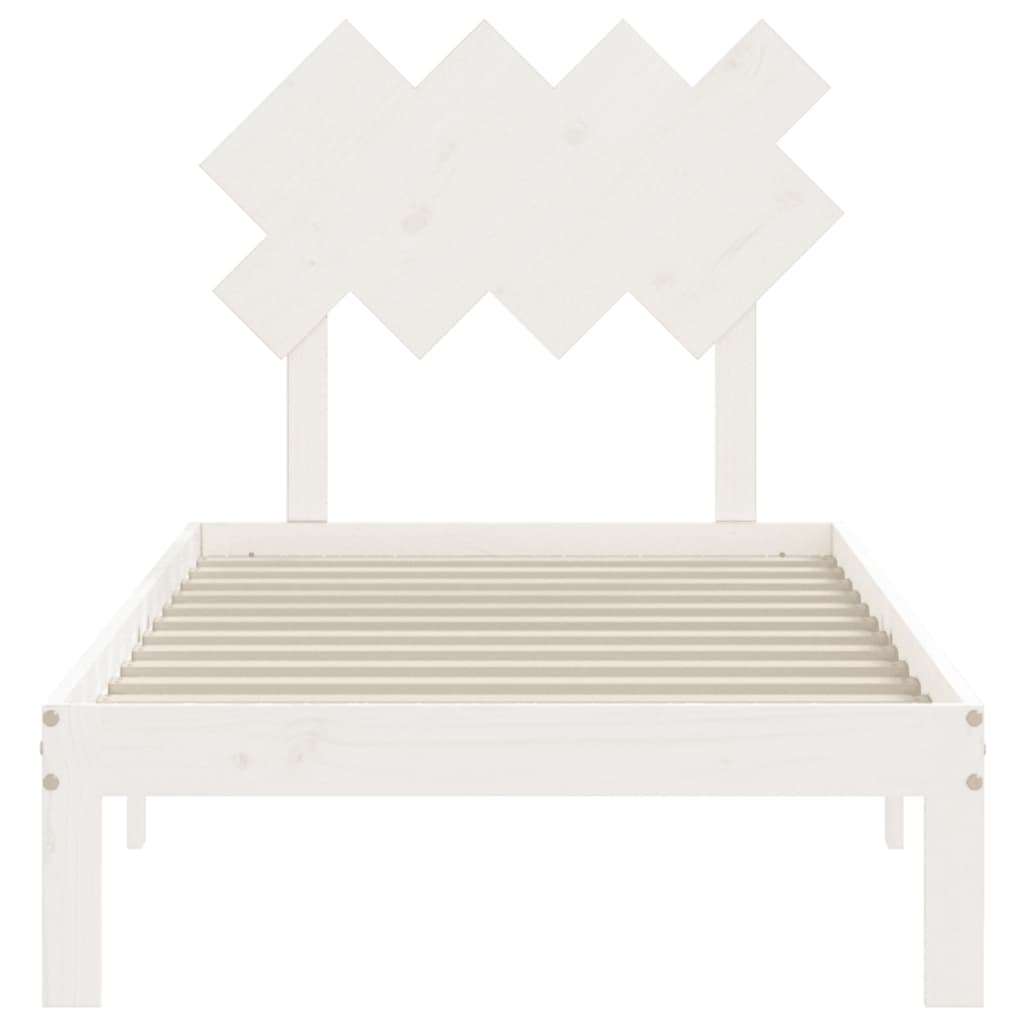 Bed Frame without Mattress White 90x200 cm Solid Wood Pine