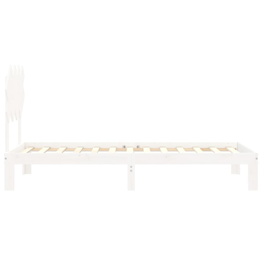 Bed Frame without Mattress White 90x200 cm Solid Wood Pine