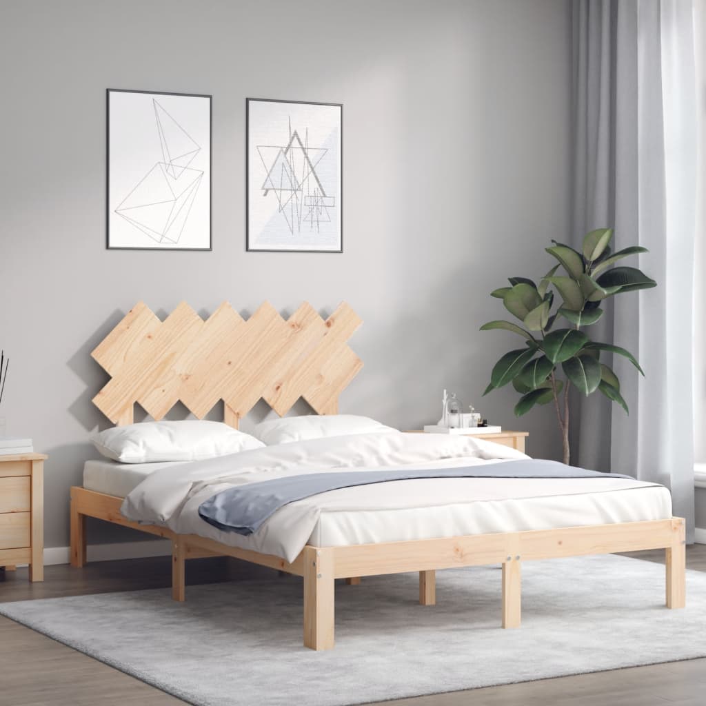 Bed Frame without Mattress 120x200 cm Solid Wood Pine