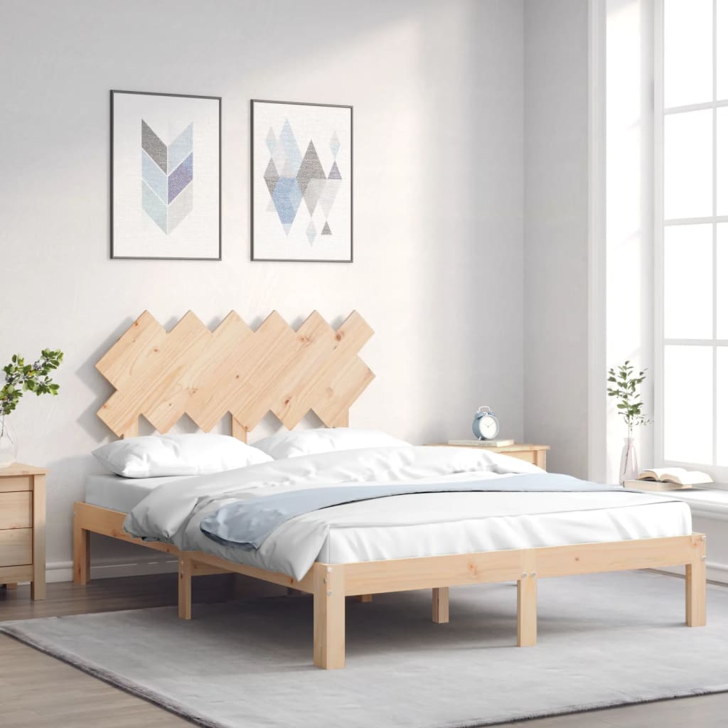 Bed Frame without Mattress 120x200 cm Solid Wood Pine