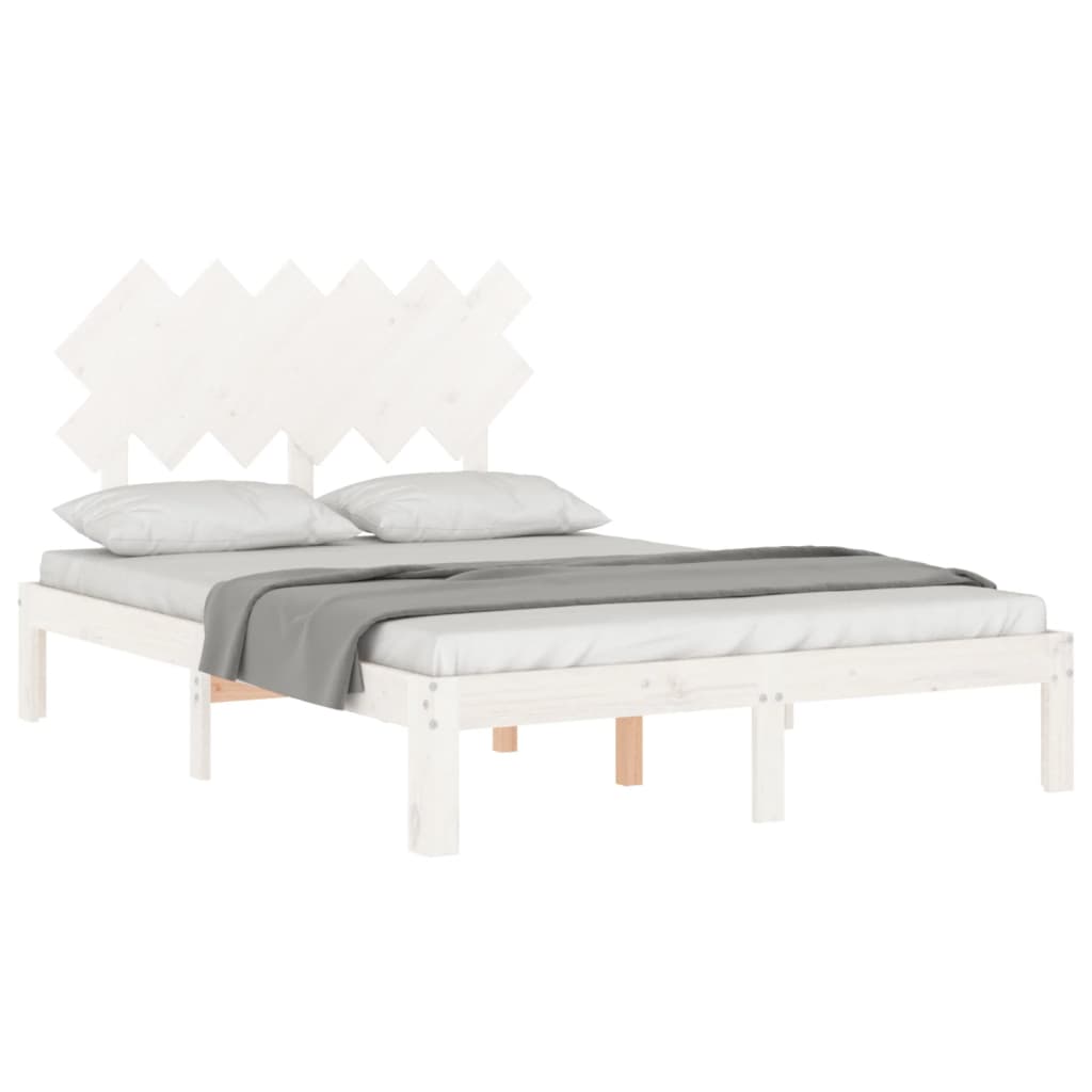 Bed Frame without Mattress White 120x200 cm Solid Wood Pine