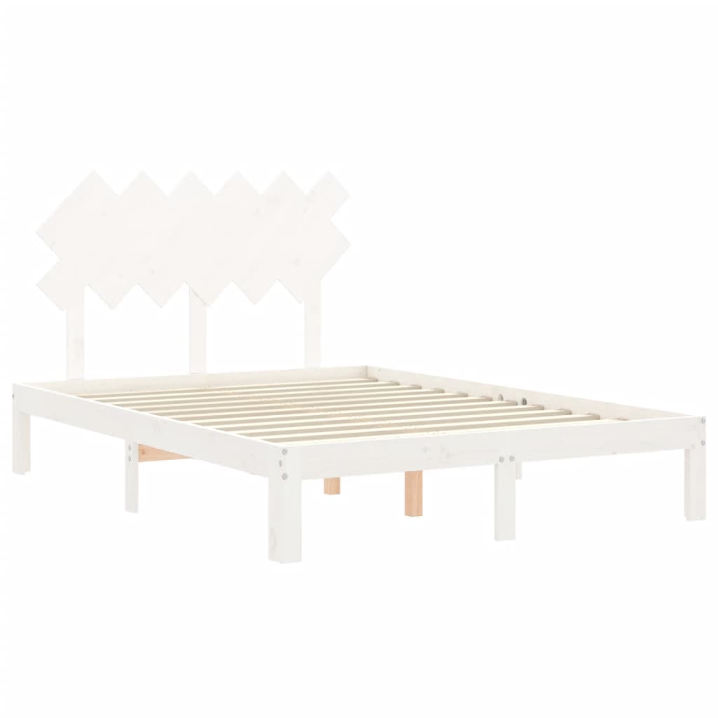 Bed Frame without Mattress White 120x200 cm Solid Wood Pine